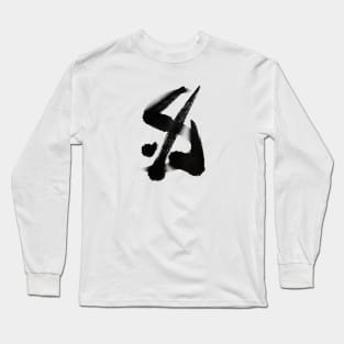 Zen Gesture in Black Ink Long Sleeve T-Shirt